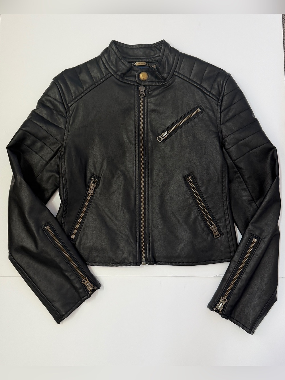 Polo Ralph Lauren Black Faux Leather Moto Jacket - Girls